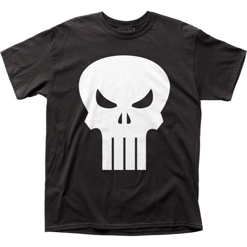 Punisher White Skull Logo Black T-Shirt